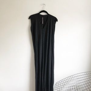 Rick Owens Lilies black cotton blend V neck maxi